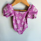Lilac Bilowy Sleeve Flower Swimsuit / 2T