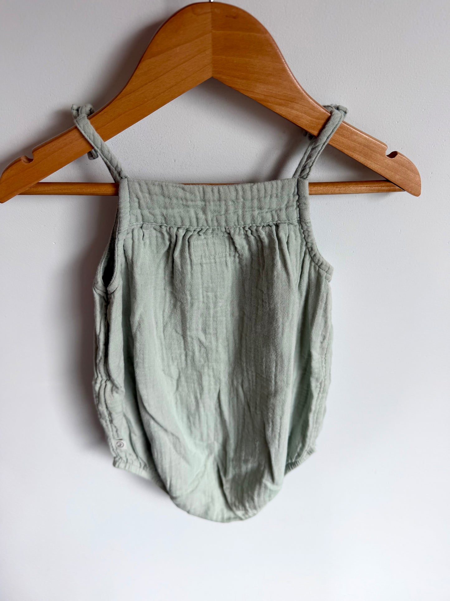 Organic Sage Bubble Romper / 18m