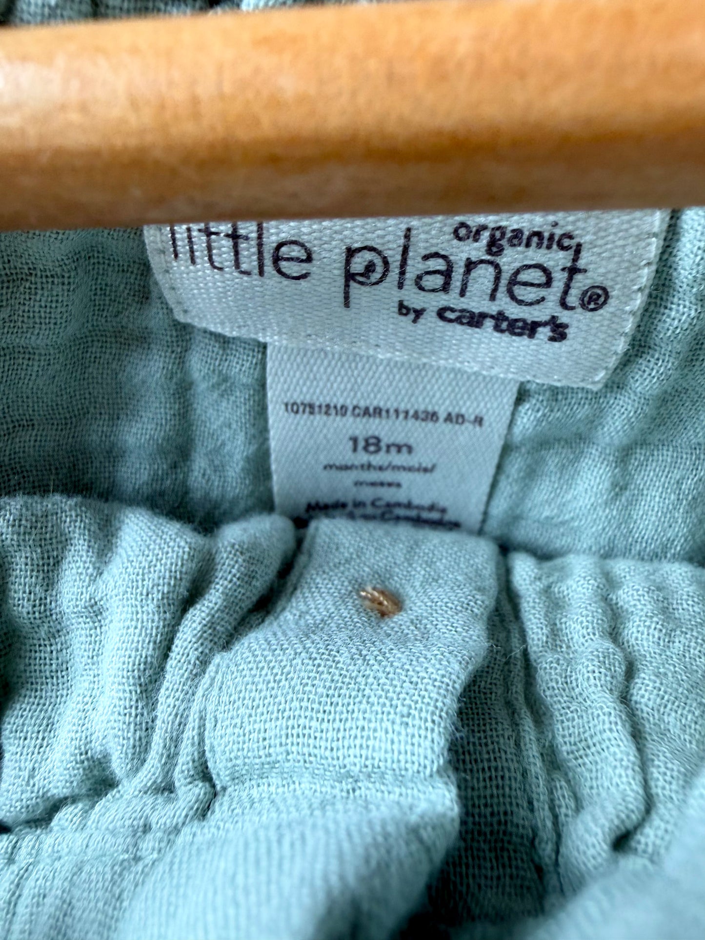 Organic Sage Bubble Romper / 18m