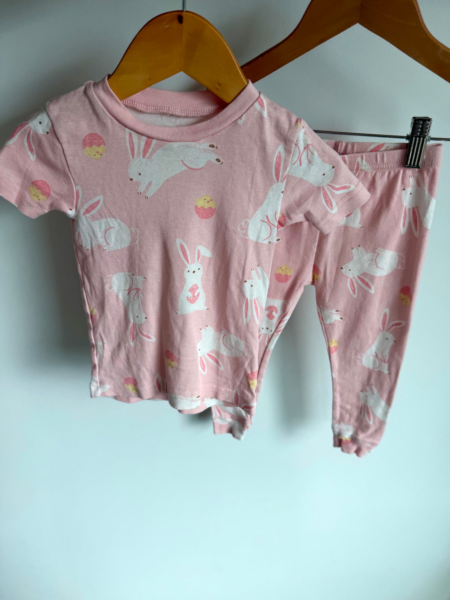 Pink Bunny PJ Top + Bottoms Set / 24m