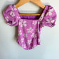 Lilac Bilowy Sleeve Flower Swimsuit / 2T