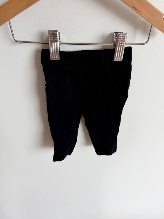 Black Bottom Ruffle Pants / 0-3m