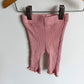 Ribbed Pink Wavy Hem Pants / 3-6m