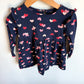 Heart Navy Pattern Dress / 18-24m