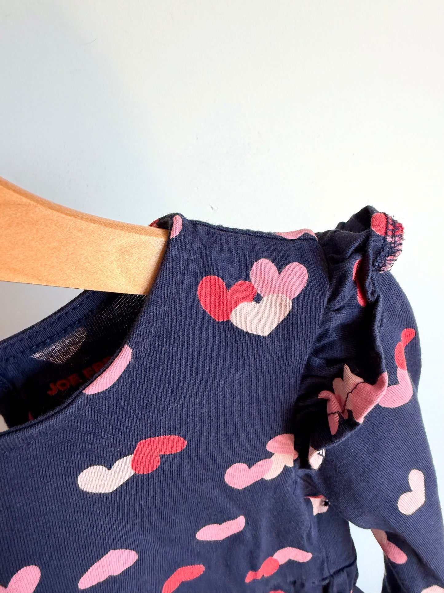 Heart Navy Pattern Dress / 18-24m