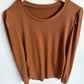 Ribbed Burnt Orange Maternity Long Sleeve / Medium