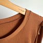 Ribbed Burnt Orange Maternity Long Sleeve / Medium
