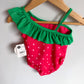 Strawberry Swimsuit (with Tags) / 2T