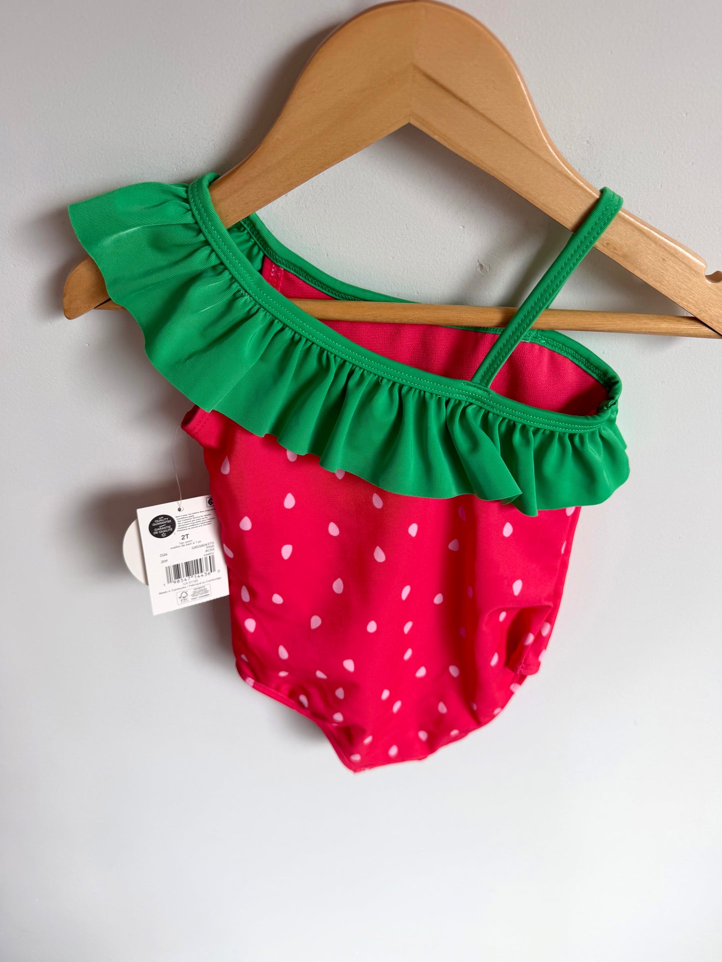 Strawberry Swimsuit (with Tags) / 2T
