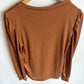 Ribbed Burnt Orange Maternity Long Sleeve / Medium