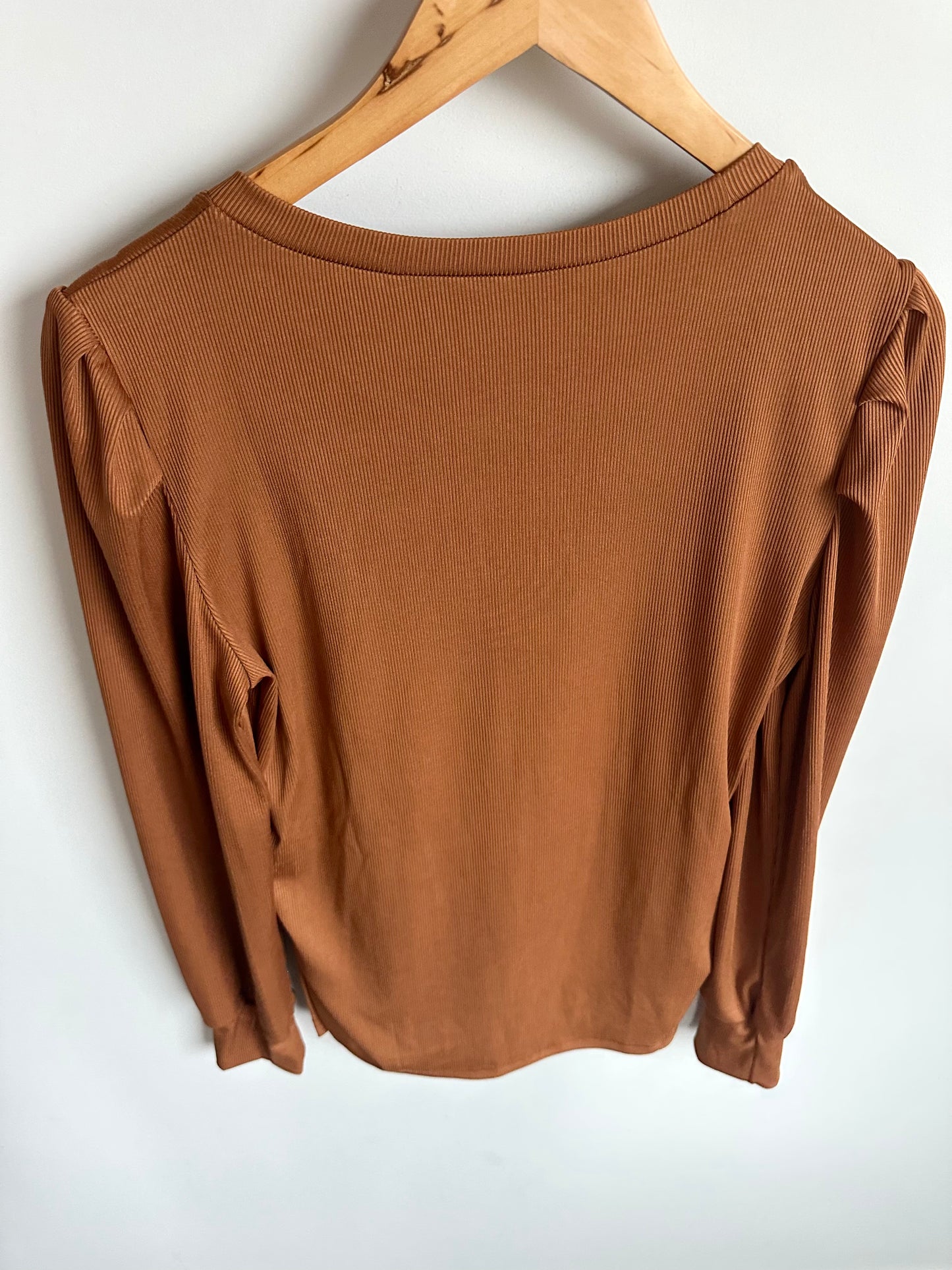 Ribbed Burnt Orange Maternity Long Sleeve / Medium
