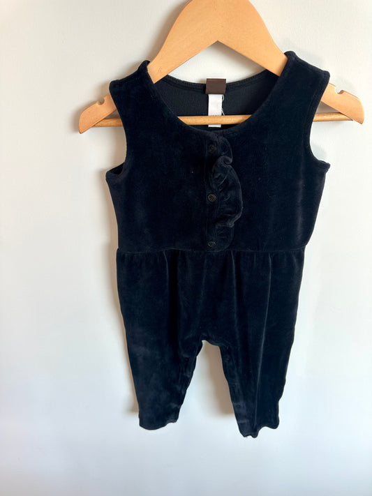 Tea Velour Ruffle Jumpsuit / 18-24m