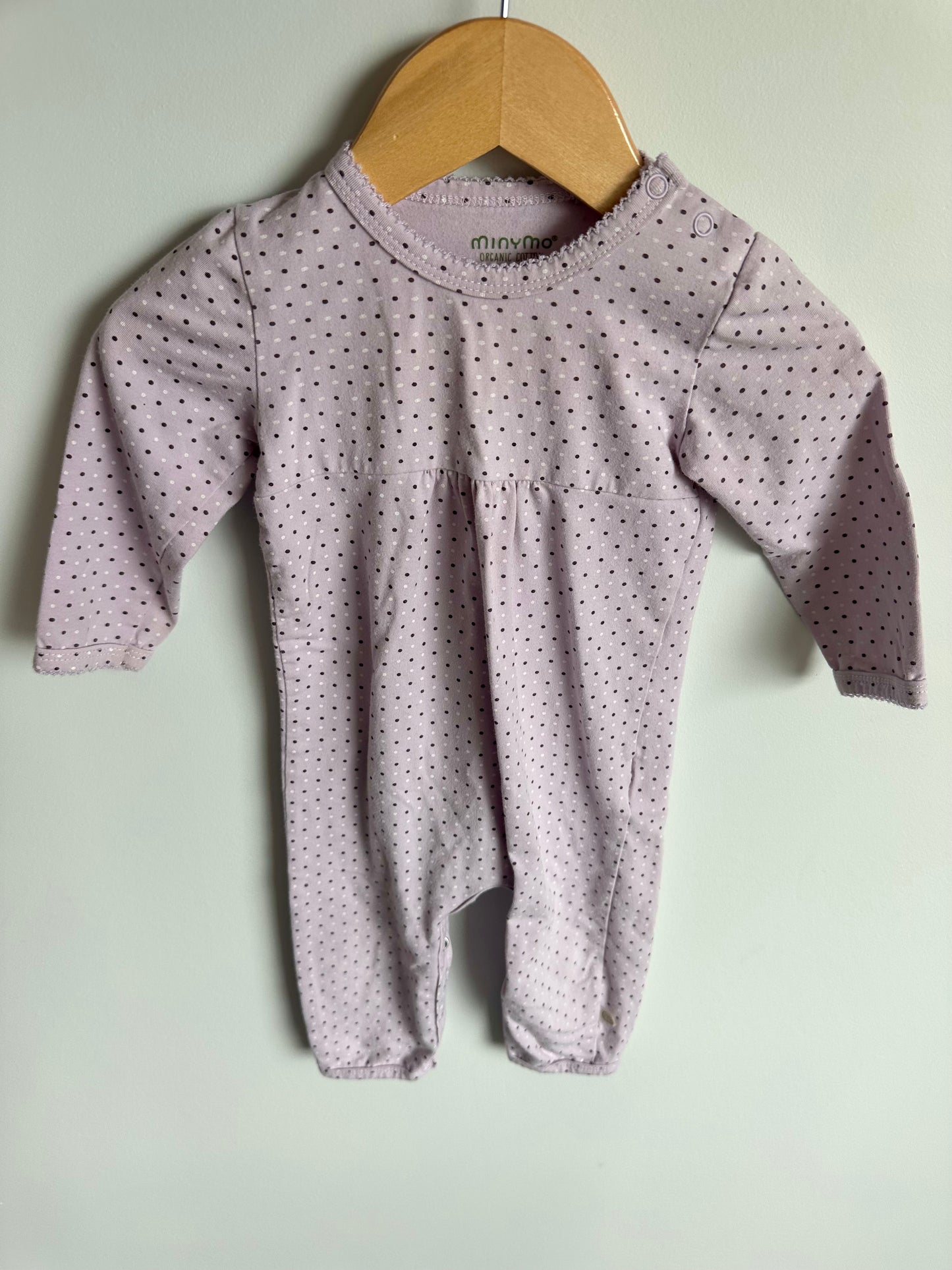 Organic Purple Dotted Jumpsuit / 6m