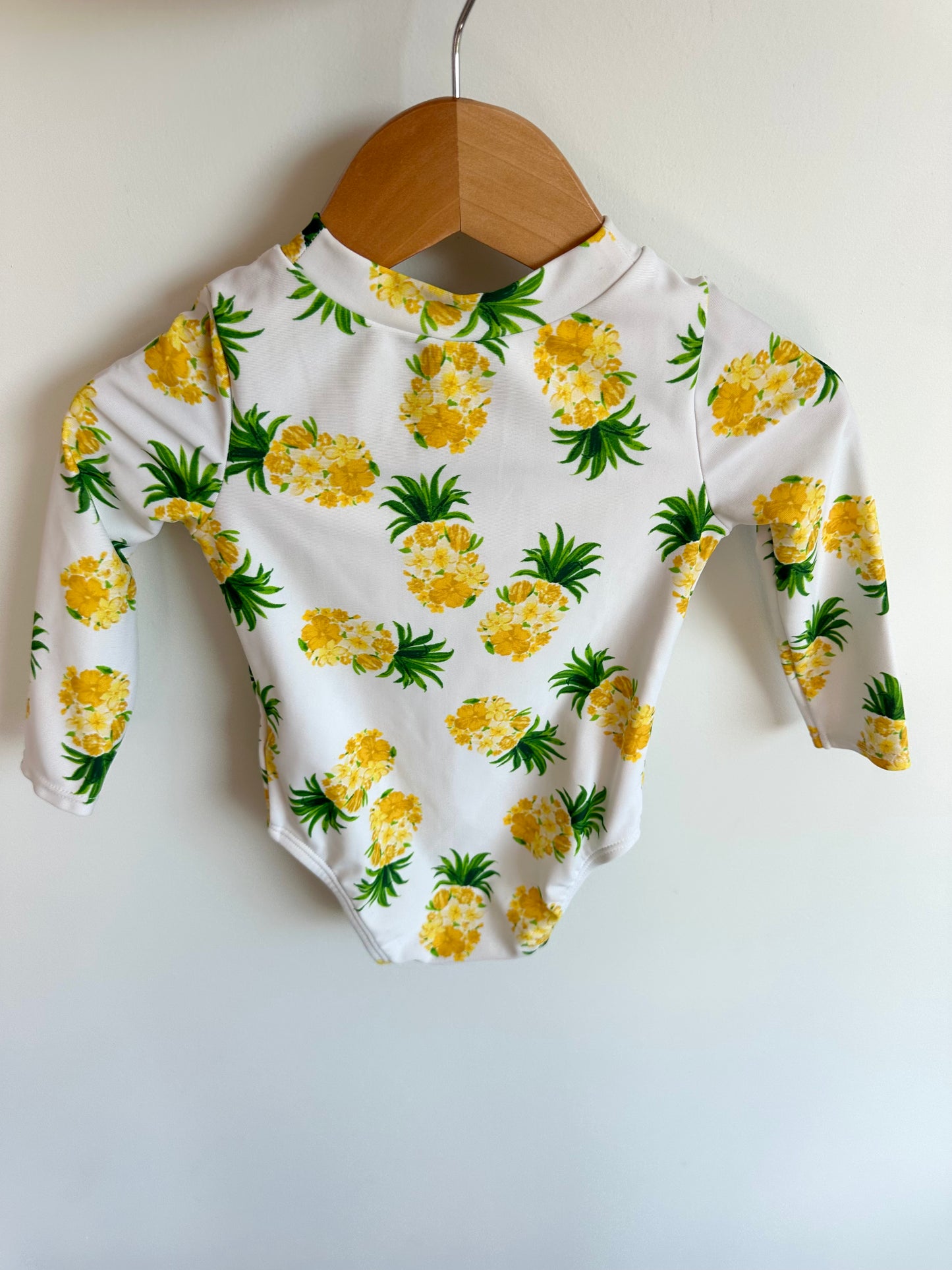 Yellow Flower Zip Swimsuit / 12-18m