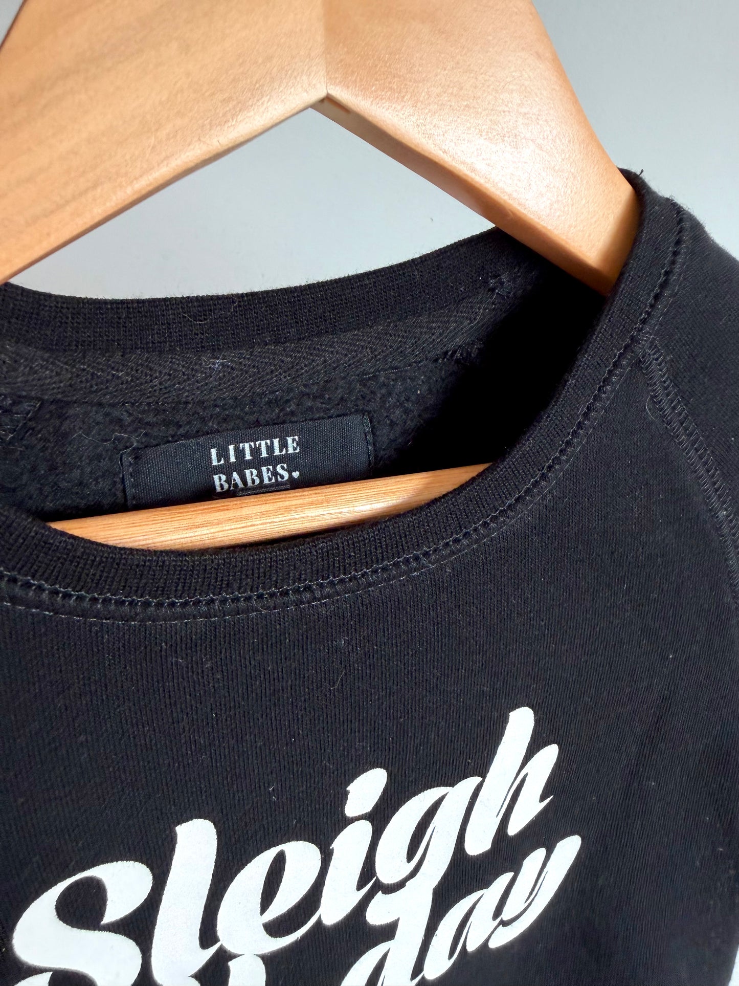 Sleigh all Day Black Crewneck / 2-3T