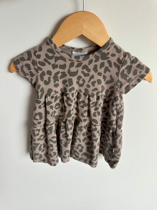 TBA Bamboo Animal Print Short Sleeve Dress / 0-6m