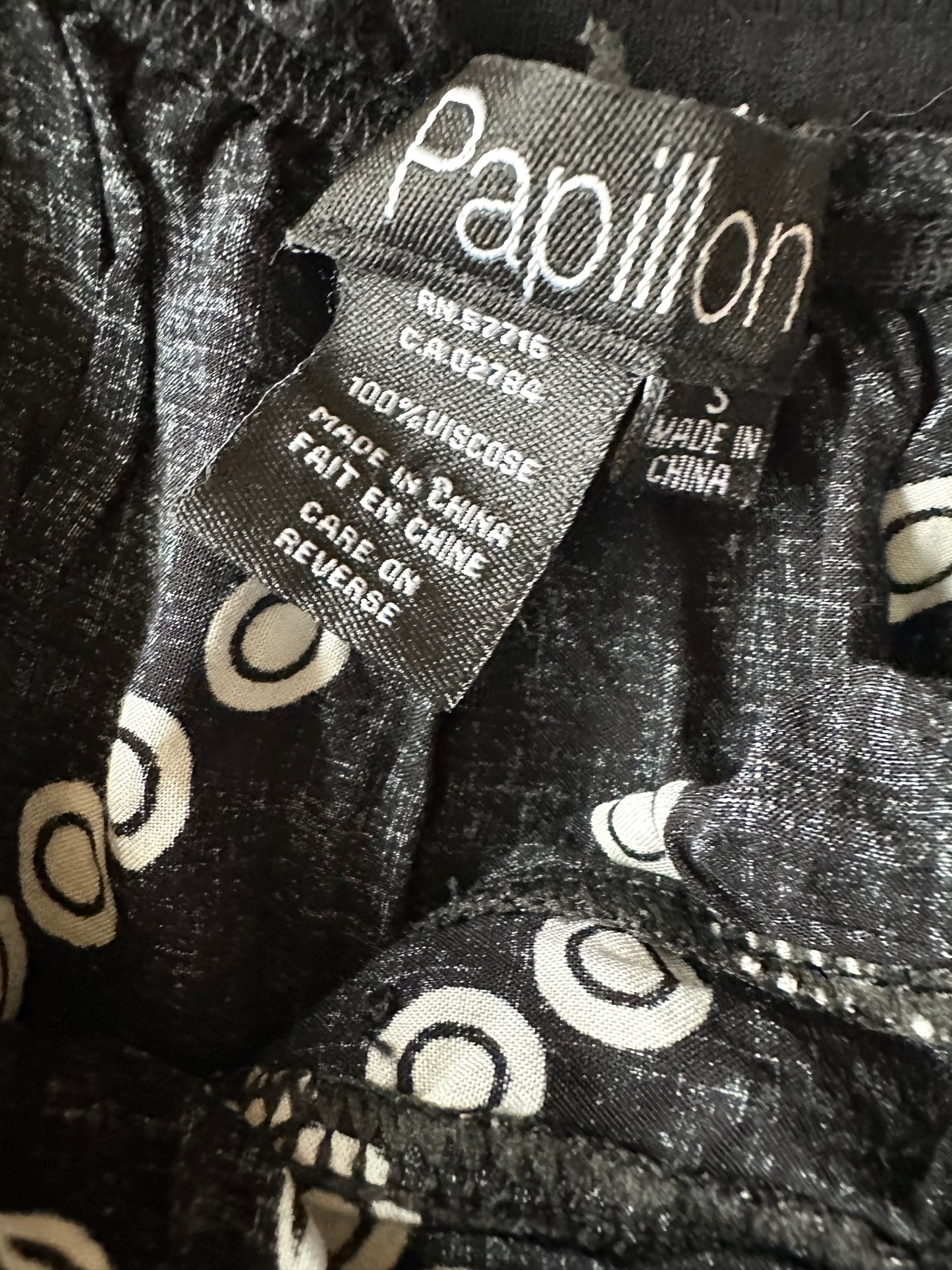 Black Patterned Stretch Dress / Small