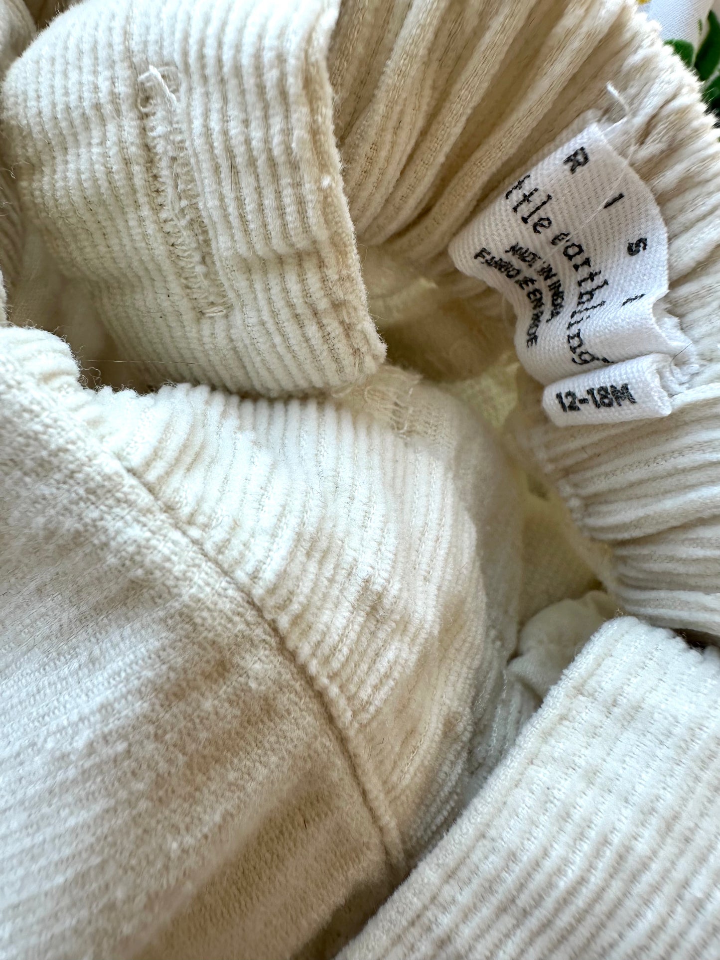 Oat Cord Ruffle Jumpsuit / 12-18m
