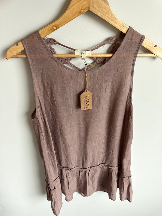 Blush Top with Lace Back (With Tags) / Small