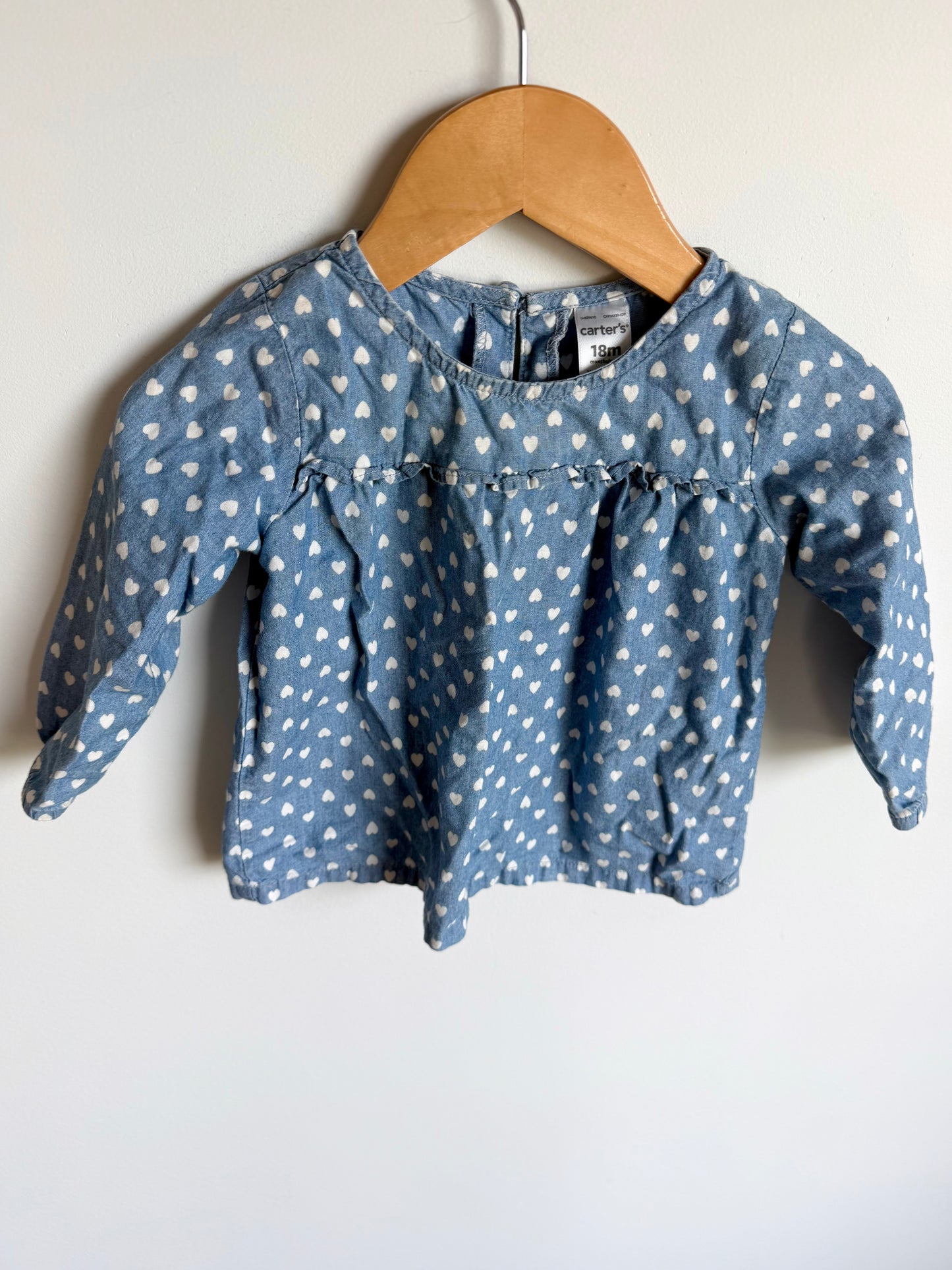 Heart Pattern Chambray Top / 18m