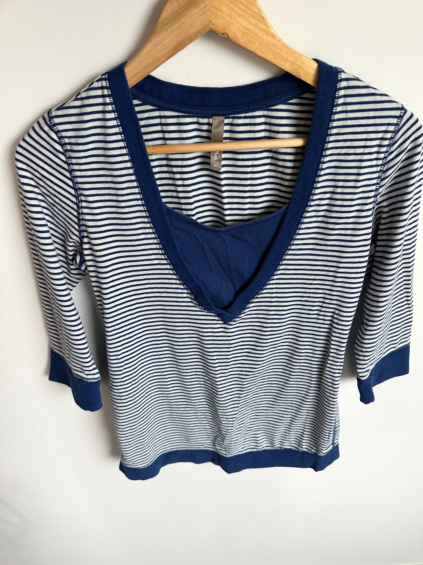 Thyme Blue Striped Nursing Long Sleeve / Small