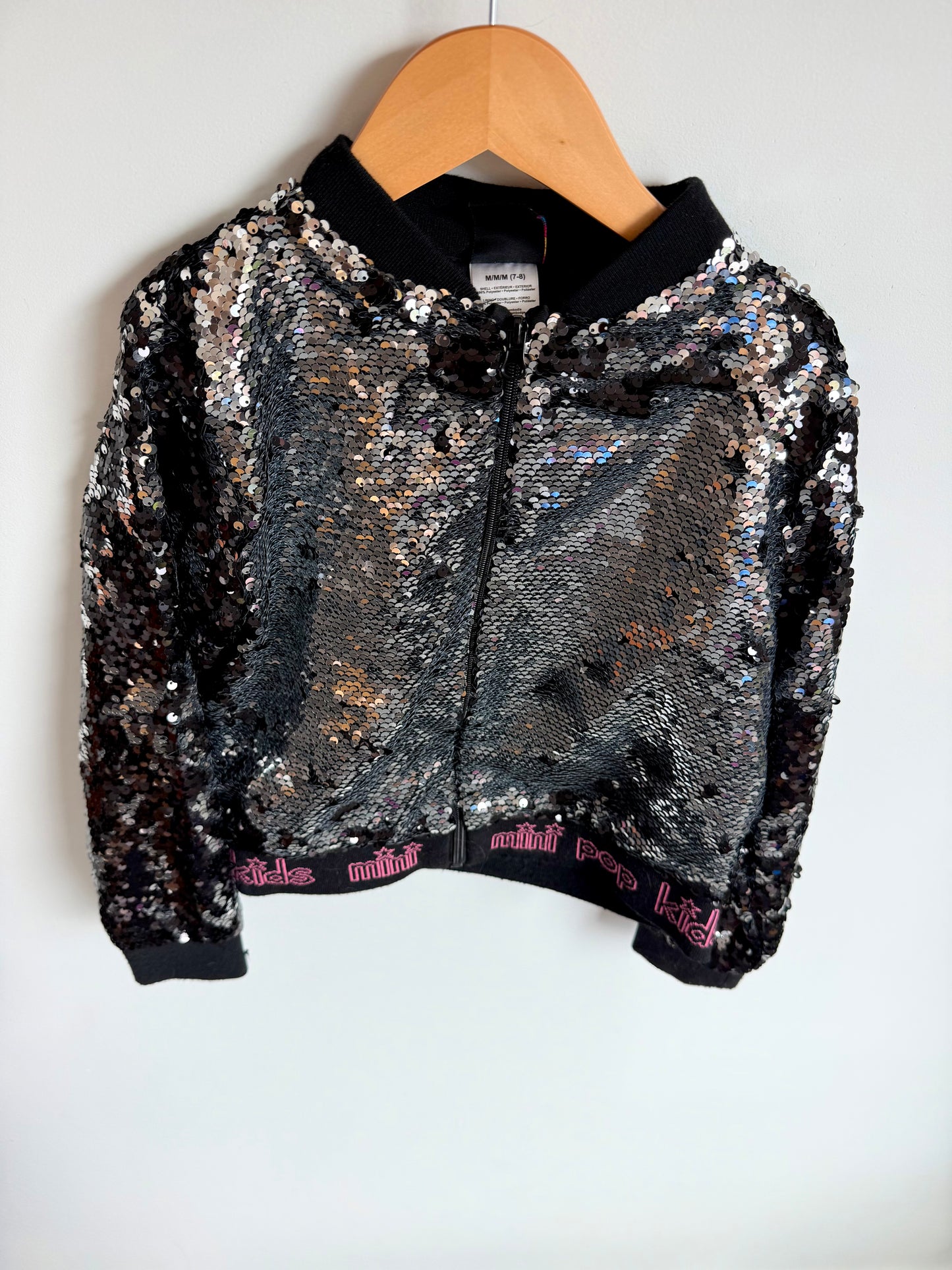 Mini Pop Kids Sequin Zip Sweater / 7-8 years