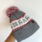Cozy Grey Toque with Pom Pom / 2-3T