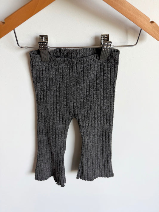 Zara Ribbed Grey Flared Pants / 9-12m
