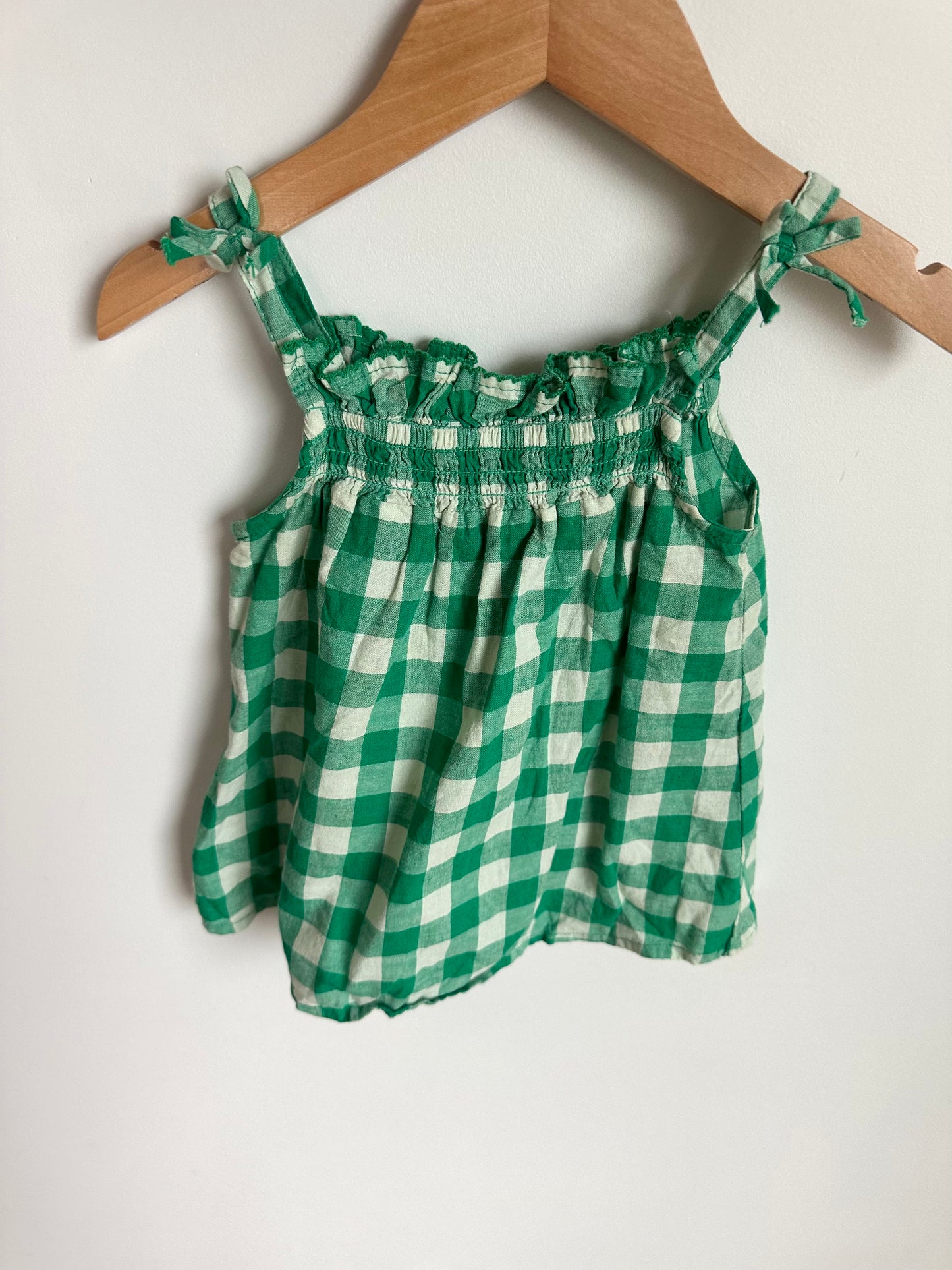 Green Checkered Tank Top / 2-3T