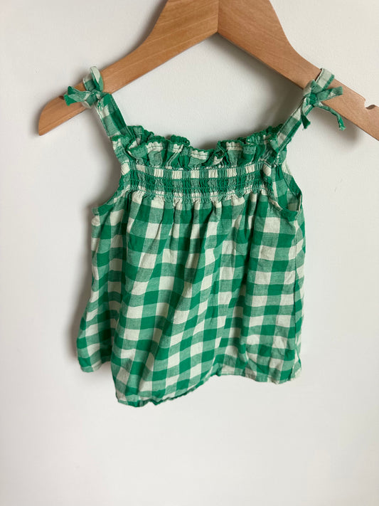 Green Checkered Tank Top / 2-3T