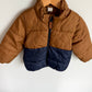 H&M Brown + Navy Puffer Jacket / 18-24m
