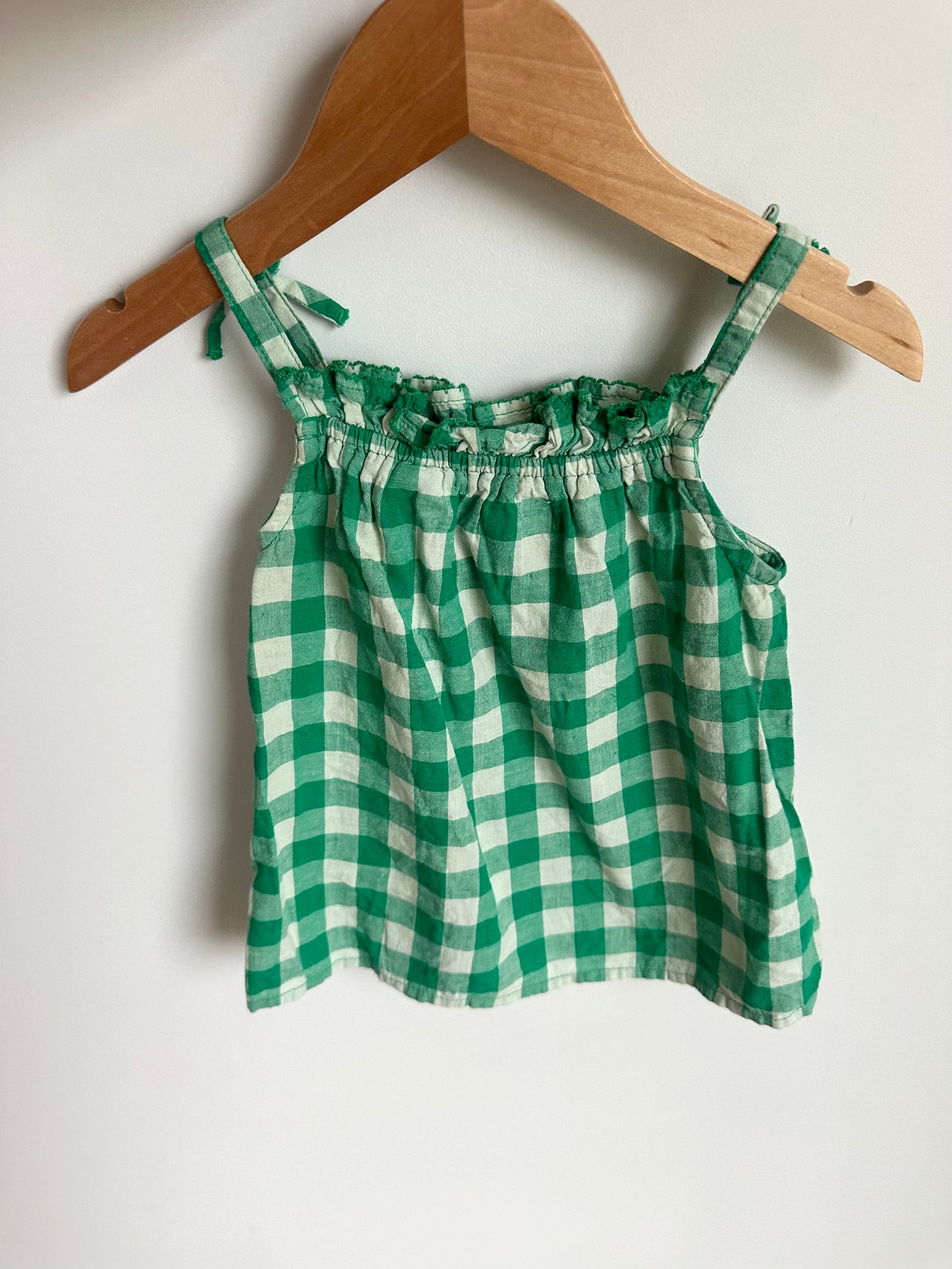 Green Checkered Tank Top / 2-3T
