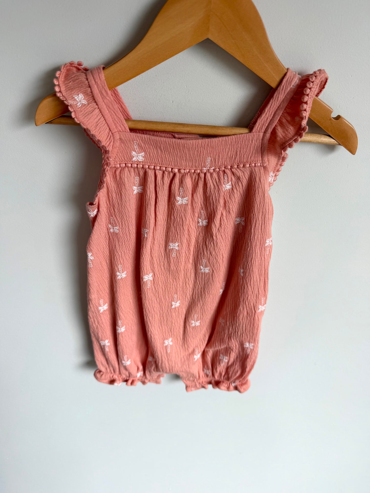 Pink Palm Tree Romper (with Tags) / 9m