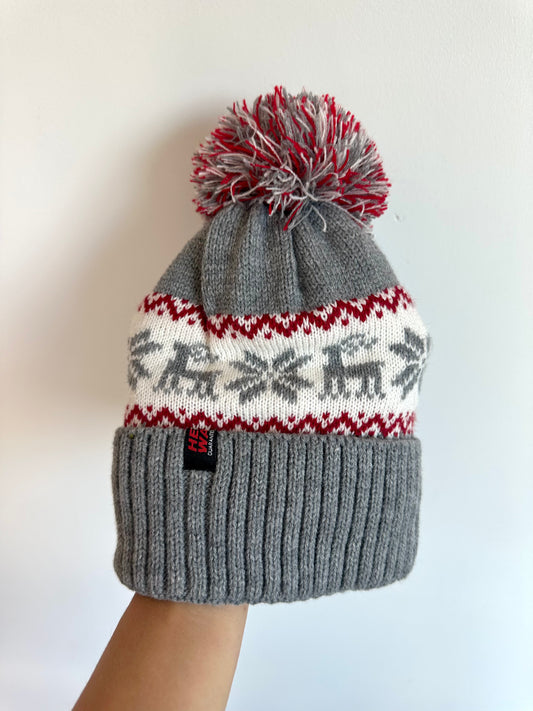 Cozy Grey Toque with Pom Pom / 2-3T