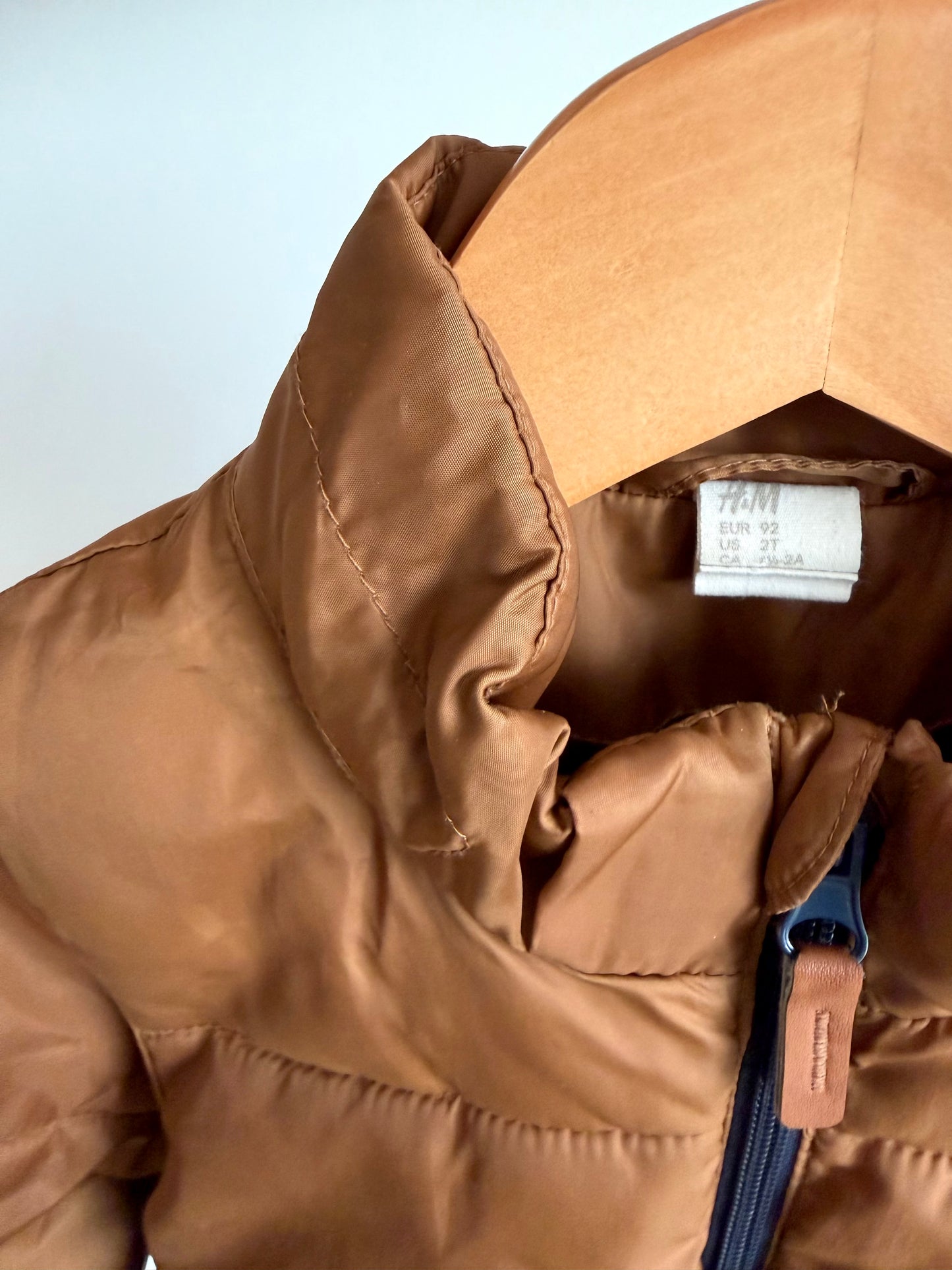 H&M Brown + Navy Puffer Jacket / 18-24m