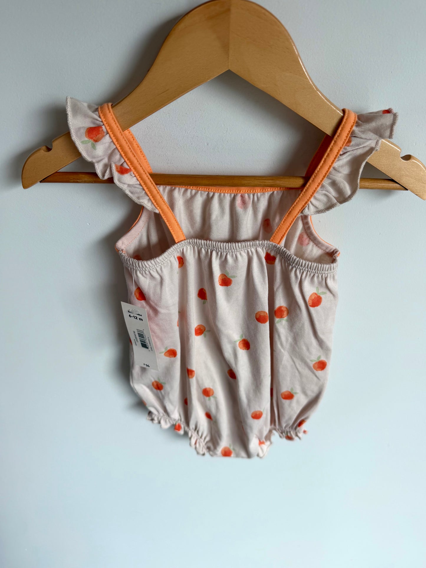 Peach Bubble Romper (with Tags) / 6-12m