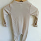 Cream Ribbed Footed Sleeper / 3-6m