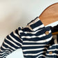 Dino Hooded Blue Stripe Bodysuit / 0-3m