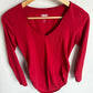 Fitted Red Maternity Long Sleeve / XS
