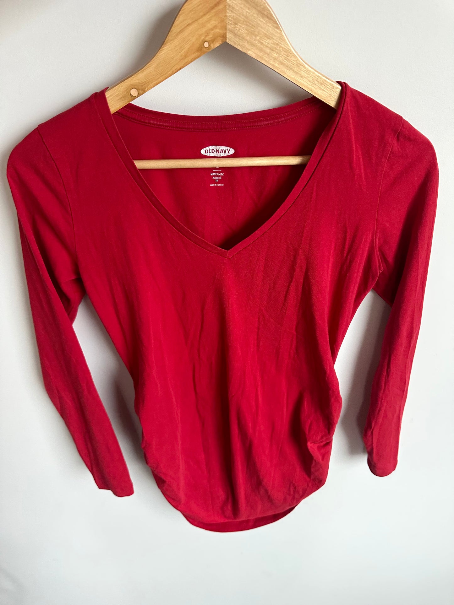Fitted Red Maternity Long Sleeve / XS