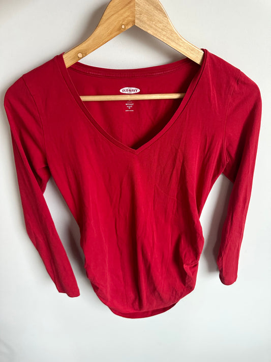 Fitted Red Maternity Long Sleeve / XS