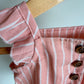 Pink Vertical Stripe Ruffle Sleeve Bodysuit / 6-9m