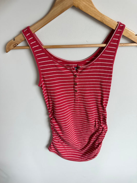 Fitted Pink Stripe Maternity Tank / XS