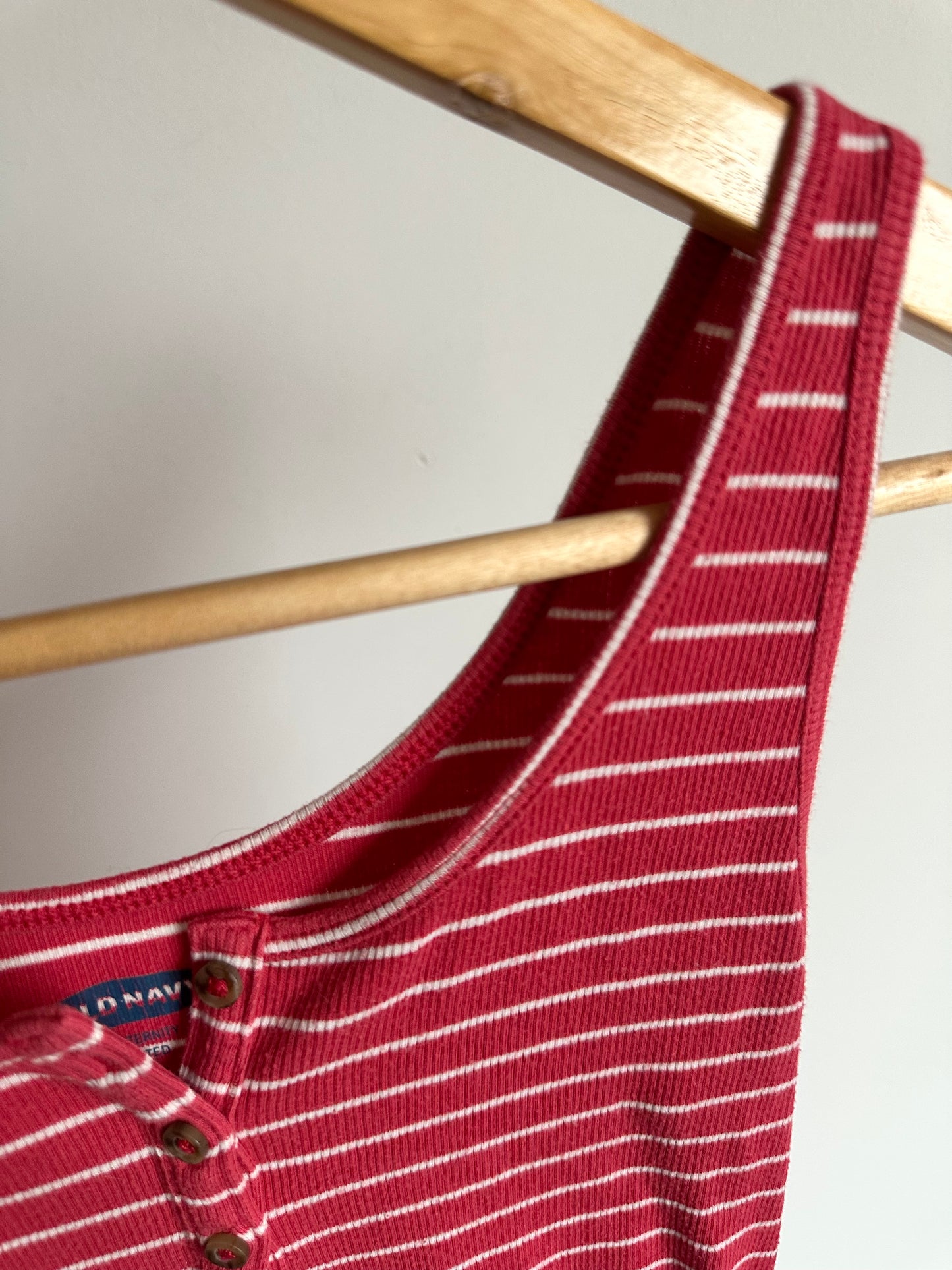 Fitted Pink Stripe Maternity Tank / XS
