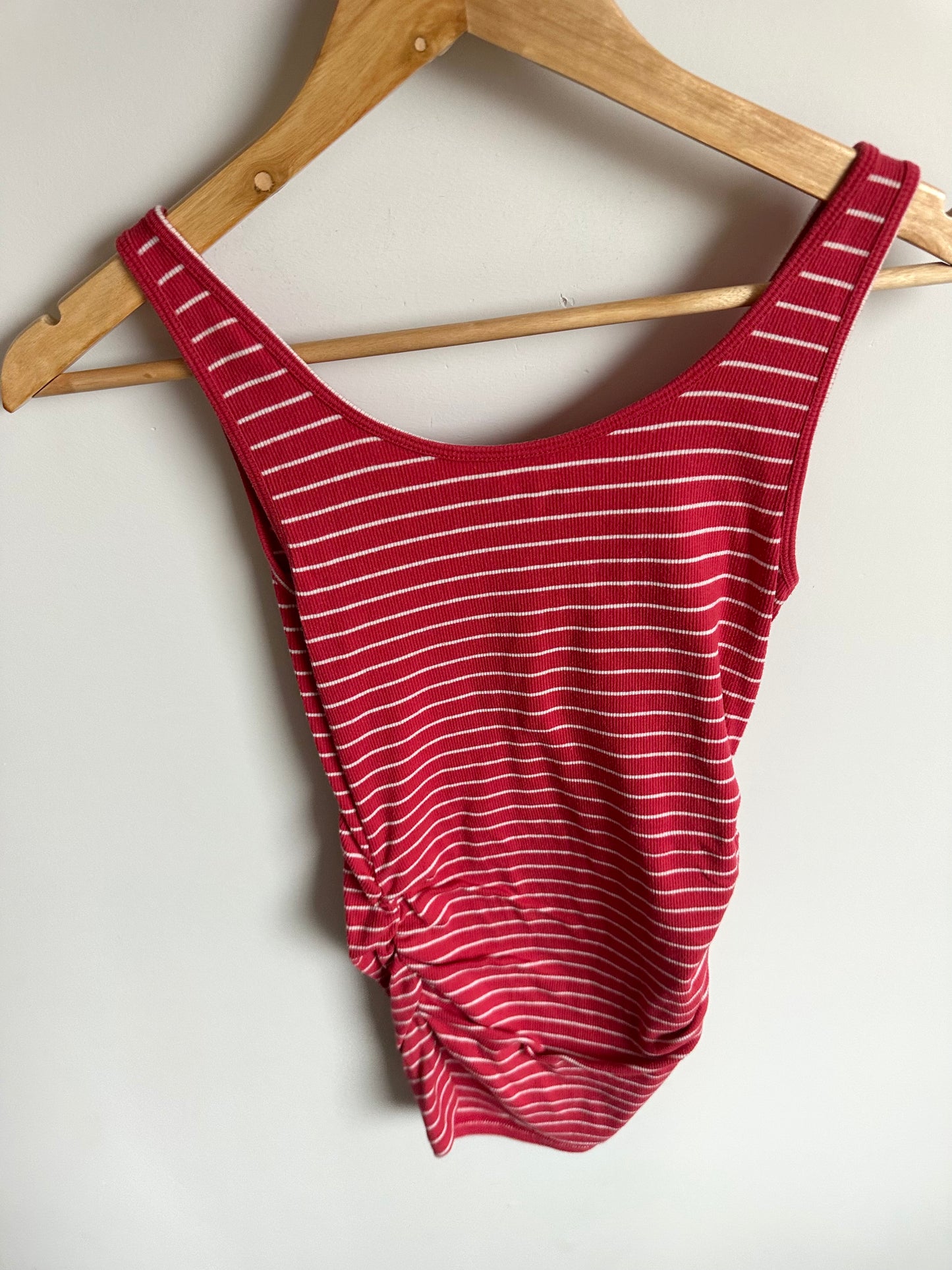 Fitted Pink Stripe Maternity Tank / XS