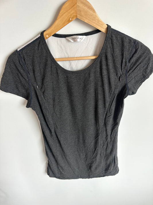 Grey Nursing Top with Zippers / XS