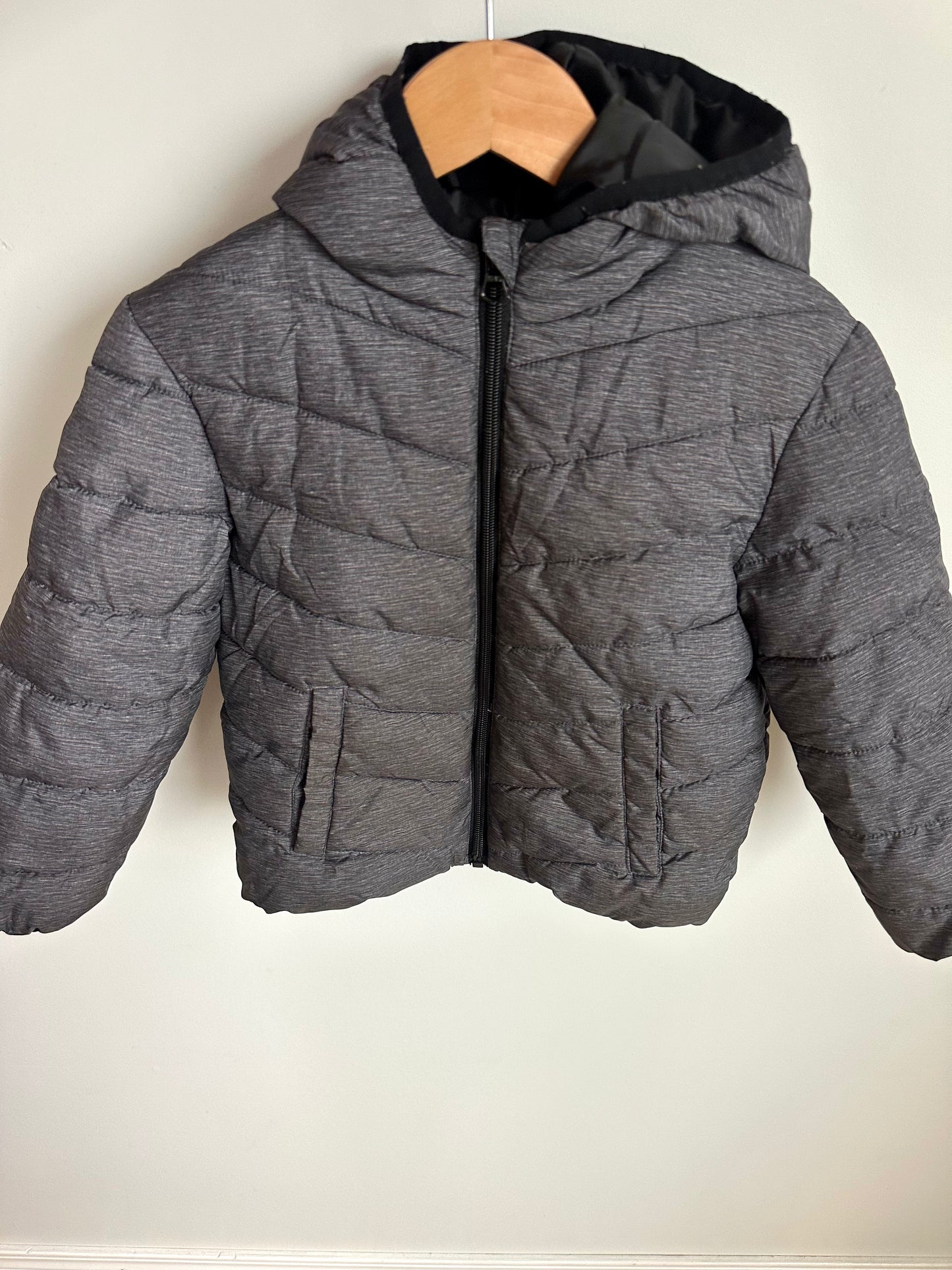 Grey Puffy Hood Jacket / 5 years