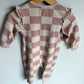Miles Pink Checkered Ruffle Jumpsuit / 12m