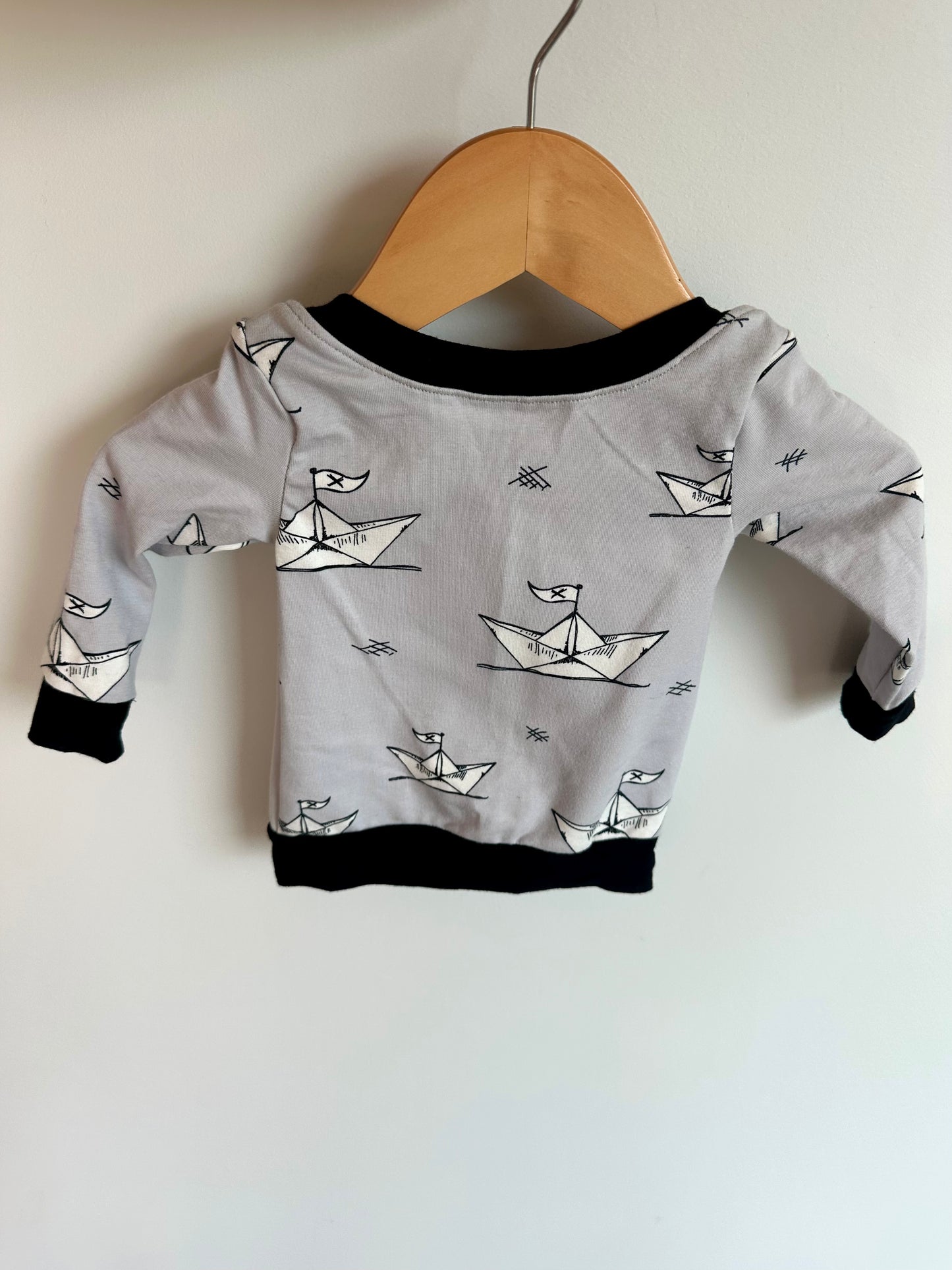 Grey Origami Boat Crewneck / 0-3m