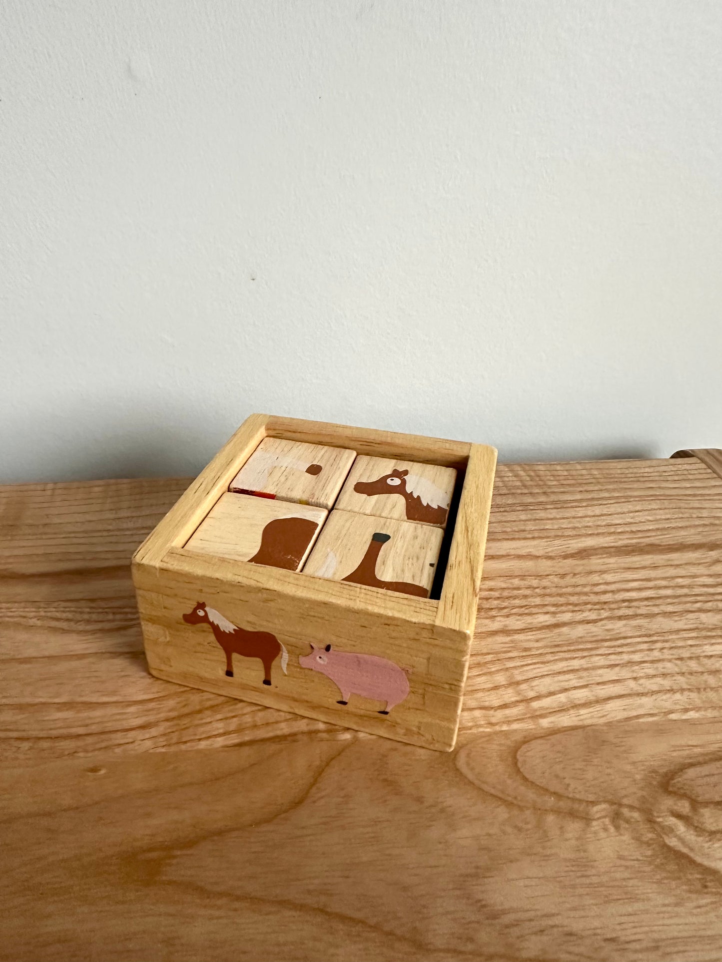 Four Wooden Animal Block Puzzle